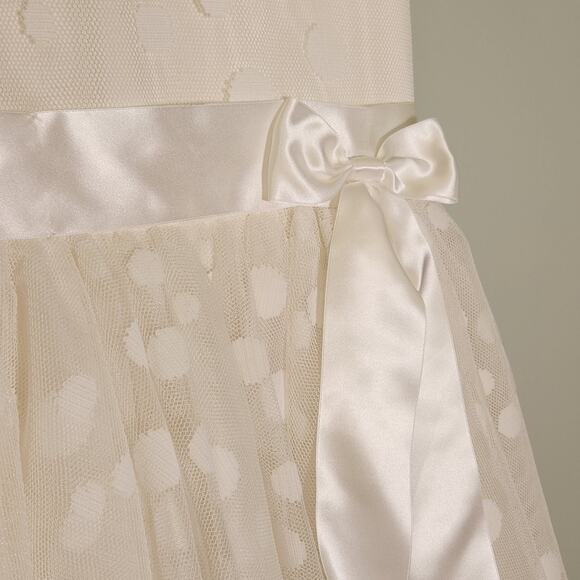 JOAN CALABRESE for Mon Cheri White Polka Dot Dress, Size 5 - Picture 5 of 11